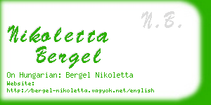 nikoletta bergel business card